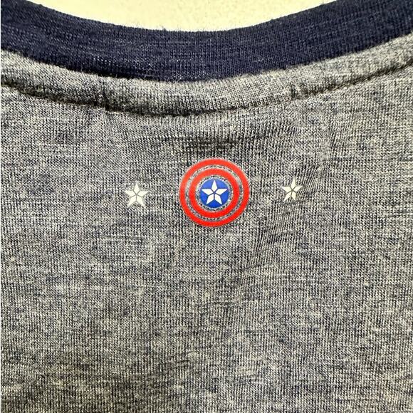 Marvel Women's Tank Top Small Gray Blue Captain America Logo Sleeveless Shirt - Picture 5 of 5